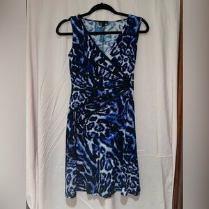 Next Sky Blue and Black Patterned Top